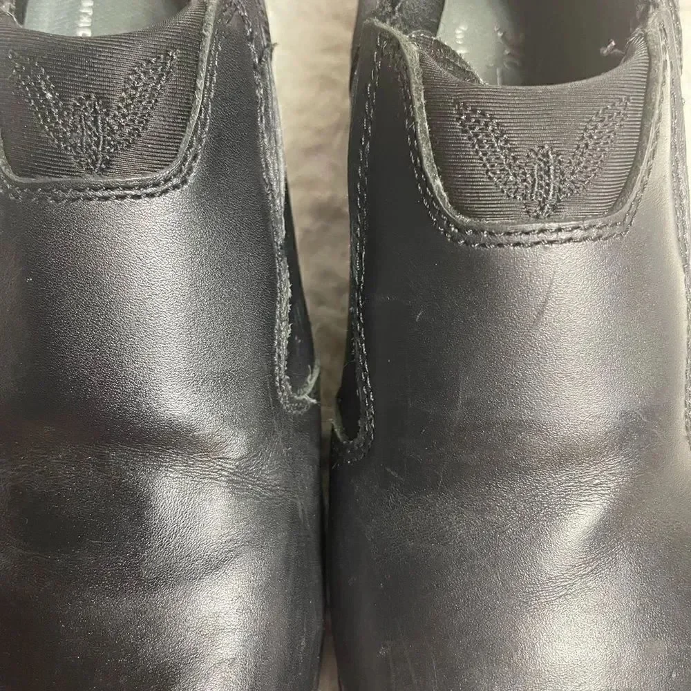 Unisex Thorogood ASR Black Leather slip on shoes Rubber soles Men SZ9M W SZ11M